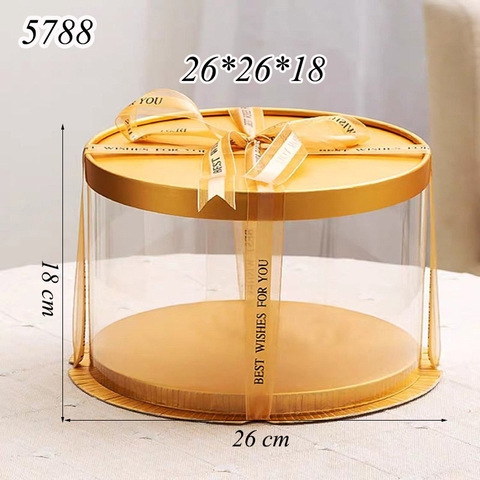 Hộp meka tròn có nắp cam (26*26*18)