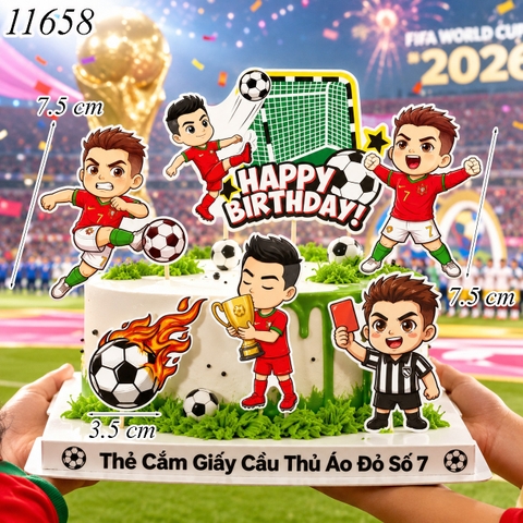 SCG-Set Cắm Cầu Thủ Áo Đỏ Số 7 TP