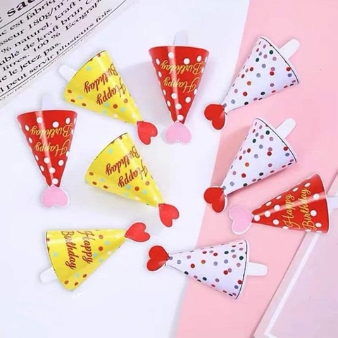 Set 9 mũ mini chấm bi trắng vàng đỏ