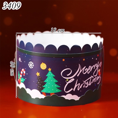 Cuộn mica bọc thành bánh noel 2 lớp dài 55cm,cao 10cm TÍM.