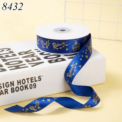 Cuộn 40m Ruybang Xanh Dương Đậm Sweet Love 2.5cm