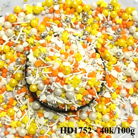 Lọ 100gr Kẹo Đường Cốm Tròn Vàng Trắng