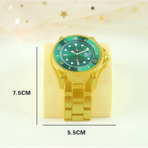 Đồng hồ quai vàng mặt xanh ngọc