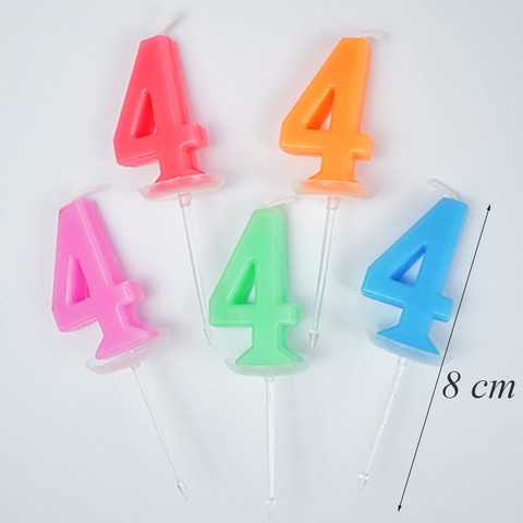 Hộp 20 nến số 4 nhiều màu