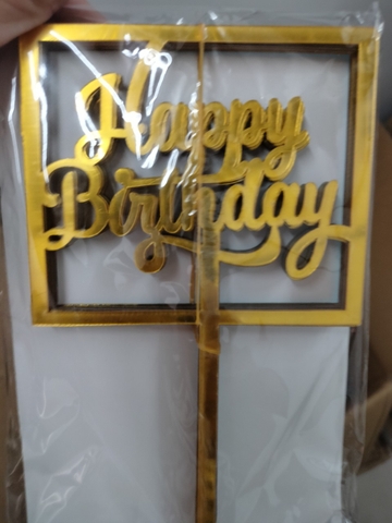Mica - combo 10 thẻ mica HPBD vuông vàng