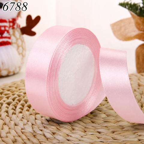 22m RUYBANG lụa trơn Hồng Nhạt khổ 2cm