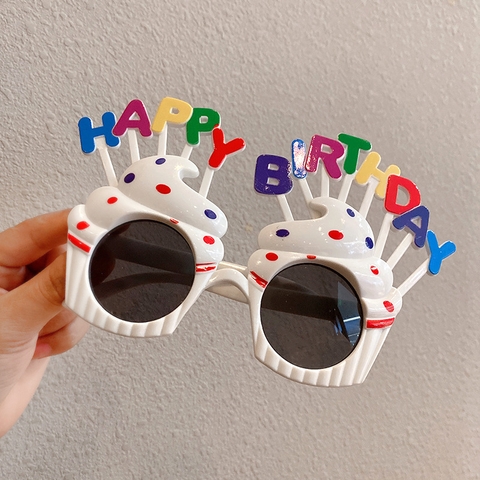 Kính mắt happy birthday trắng