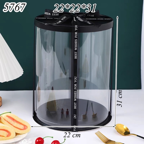 Hộp meka tròn có nắp đen (22*22*31)