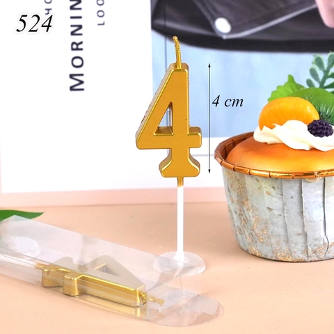 Nến Số Nhũ Vàng ( Số 4)
