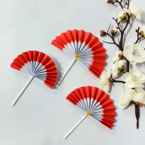 Cam - set 3 quạt đỏ trắng BX