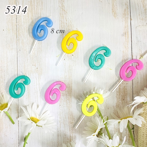 Một Chiếc Nến số 6 nghê thuật nhiều màu