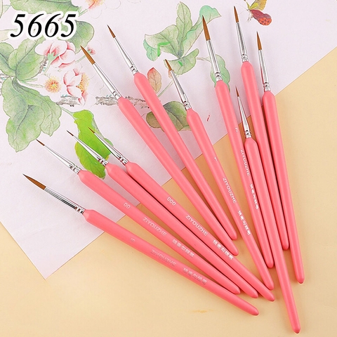 Bộ 11 chiếc cọ vẽ đầu nhon cao cấp vẽ bánh HỒNG