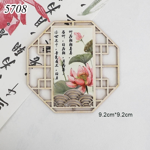 Sét 5 Khung Gỗ Màn gỗ sen TQ