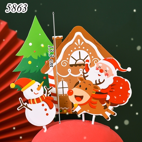 SCG-Set cắm noel ngồi nhà ông già noel cưỡi tuần lộc.