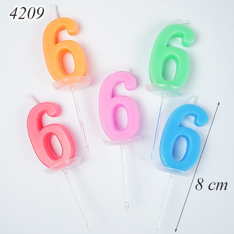 Chỉ bán Shopee 1 Nến số 6 màu ngẫu nhiên