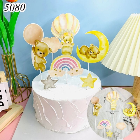 SCG-set cắm gấu khinh khí cầu mây trăng sao MT.