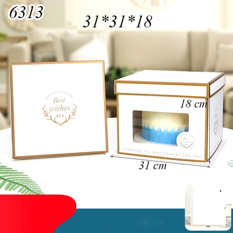 Hộp Giấy Trắng 3 Chi Tiết Best Wishes 31*31*18