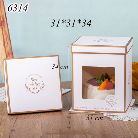 Hộp Giấy Trắng 3 Chi Tiết Best Wishes 31*31*34