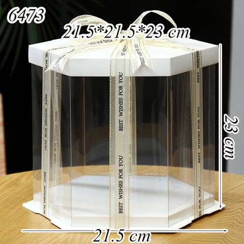 Hộp Meka Lục Giác Trắng Size 21.5*21.5*23 Cm