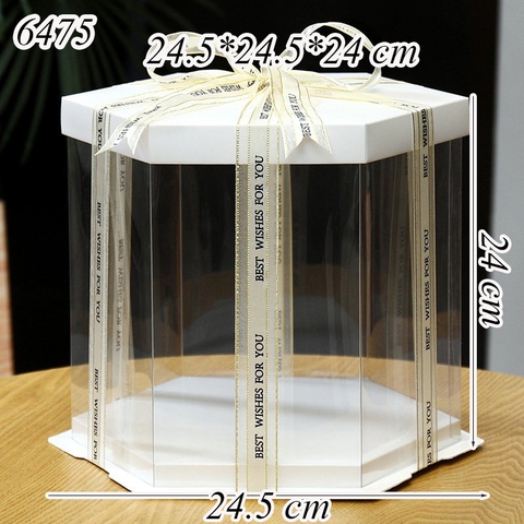 Hộp Meka Lục Giác Trắng Size 24.5*24.5*24 Cm