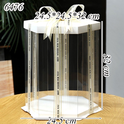 Hộp Meka Lục Giác Trắng Size 24.5*24.5*32 Cm