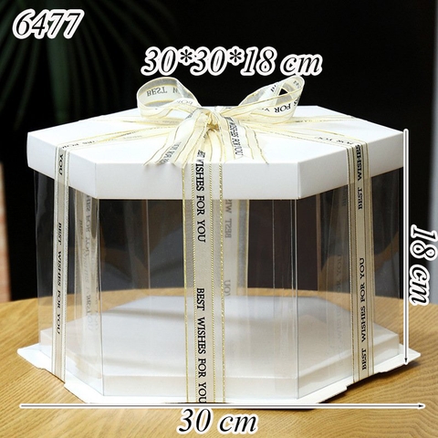Hộp Meka Lục Giác Trắng Size 30*30*18 Cm