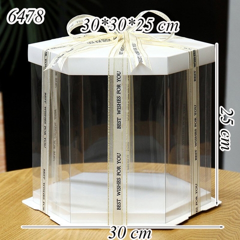 Hộp Meka Lục Giác Trắng Size 30*30*25 Cm