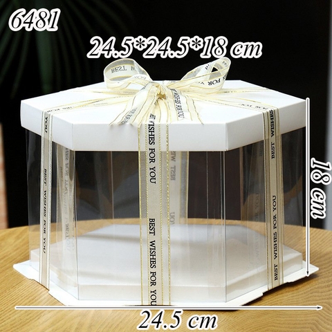 Hộp Meka Lục Giác Trắng Size 24.5*24.5*18 Cm