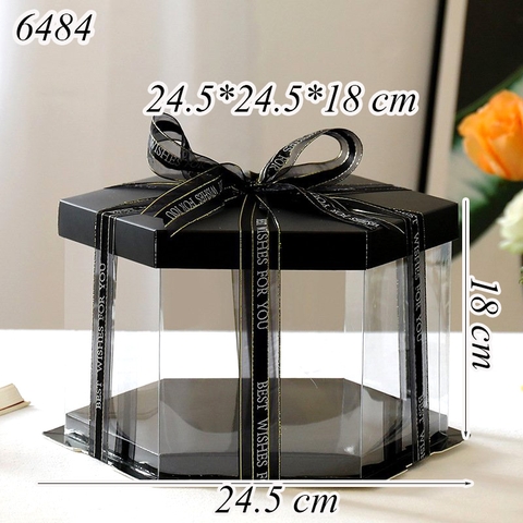 Hộp Meka Lục Giác Đen size 24.5*24.5*18 Cm