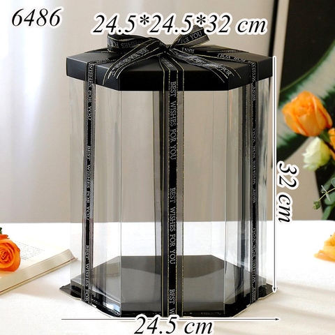 Hộp Meka Lục Giác Đen Size 24.5*24.5*32 Cm