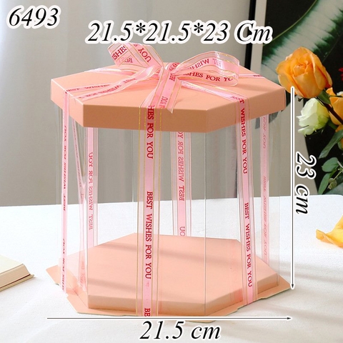 Hộp Meka Lục Giác Hồng Size 21.5*21.5*23 Cm