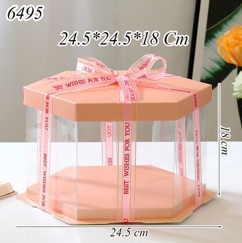 Hộp Meka Lục Giác Hồng Size 24.5*24.5*18 Cm