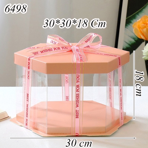 Hộp Meka Lục Giác Hồng Size 30*30*18 Cm