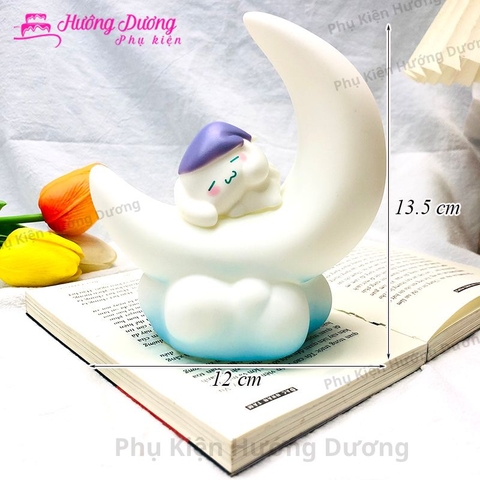 Tượng chó Cinnamoroll ngủ + mây trăng đèn led