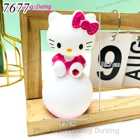 Tượng mèo kitty hồng + quả cầu đèn led