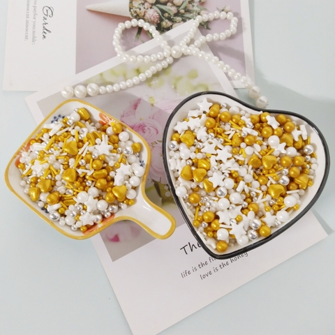 Lọ 100gr Kẹo Đường Cốm Tròn Tim Sao Mix Màu