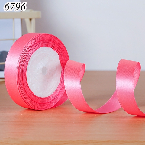 22m RUYBANG lụa trơn Hồng Sen khổ 2cm