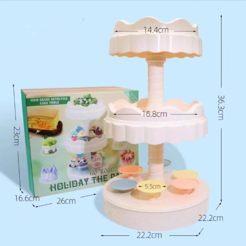Máy xoay bánh 3 tầng cupcake và gato
