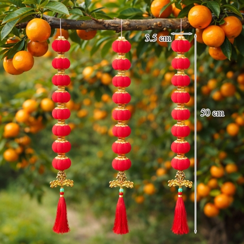 Túi 3 Dây 8 quả cầu nhung 3.5cm