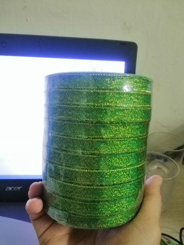 Ruybang kim tuyến khổ 1cm xanh lá
