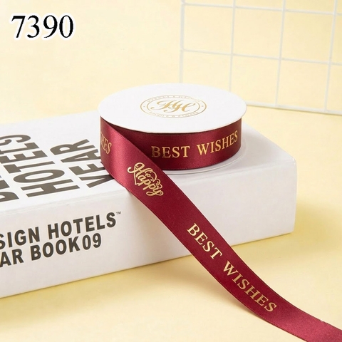 Cuộn 25m Ruybang Happy Best Wishes Đỏ Đô 2.5cm