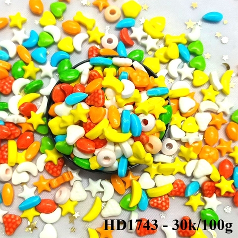 Lọ 100gr Kẹo Đường Mix Màu Trái Cây
