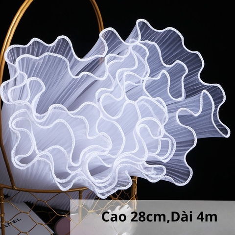 Cuộn voan TRẮNG TINH KHIẾT cao 28cm dài 4m