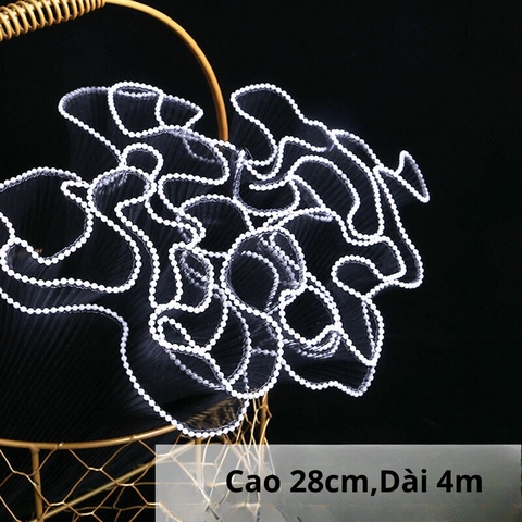 Cuộn voan ngọc trai ĐEN 28cm*4m.