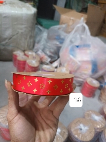 Ruybang họa tiết đỏ 2.5cm 50m