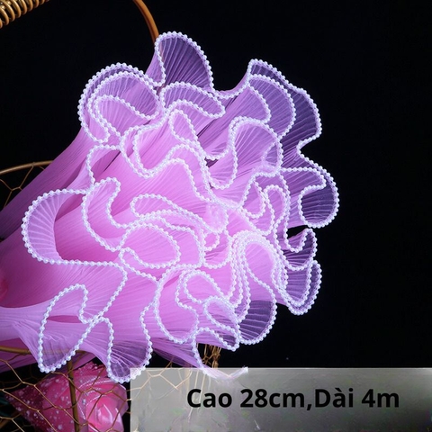 Cuộn voan ngọc trai HỒNG TƯƠI 28cm*4m.