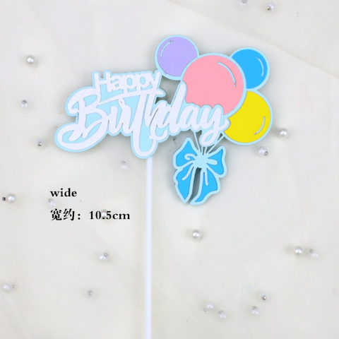 SCG - set cắm HPBD bóng bay nơ xanh