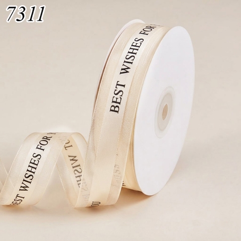 Cuộn 36m Ruybang ren Best Wishes For You Vàng Đồng 2.5cm