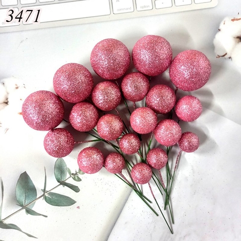 40 viên bi nhũ hồng đậm TP