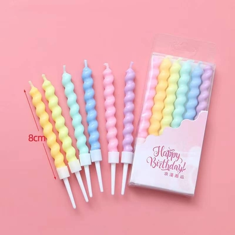 Vỉ 6 nến xoắn sáp hàn quốc.